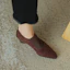 Purchase (W) Luiza Barcelos Tacones Altos de Punta Afilada de Terciopelo 'Taupe Wedge' X901898