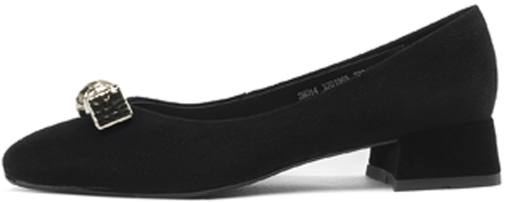 (Women) Luiza Barcelos Velvet Square Toe Casual Flat 'Black Sheepskin' X901969 Buy (Women) Luiza Barcelos Velvet Square Toe Casual Flat 'Black Sheepskin' X901969