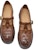 (Women) Luiza Barcelos Woven Round Toe Buckle Chunky Heel 'Brown Casual' X901038