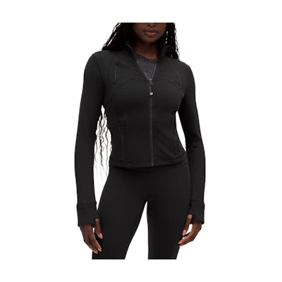 (Women) Lululemon Black Slim Fit Long Sleeve Zip-Up Jacket LW3IBLS