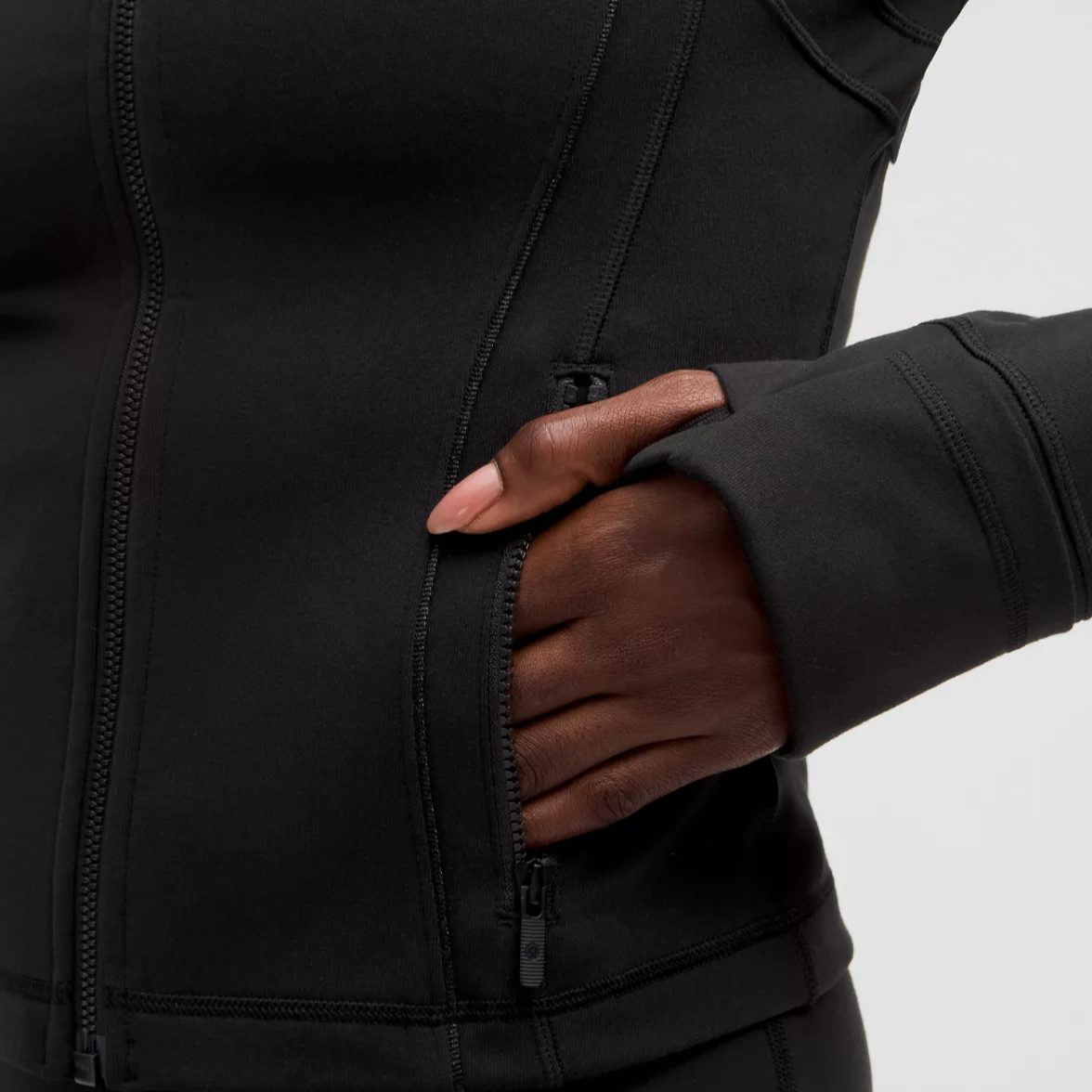 Details for (Women) Lululemon  Black Slim Fit Long Sleeve Zip-Up Jacket LW3IBLS