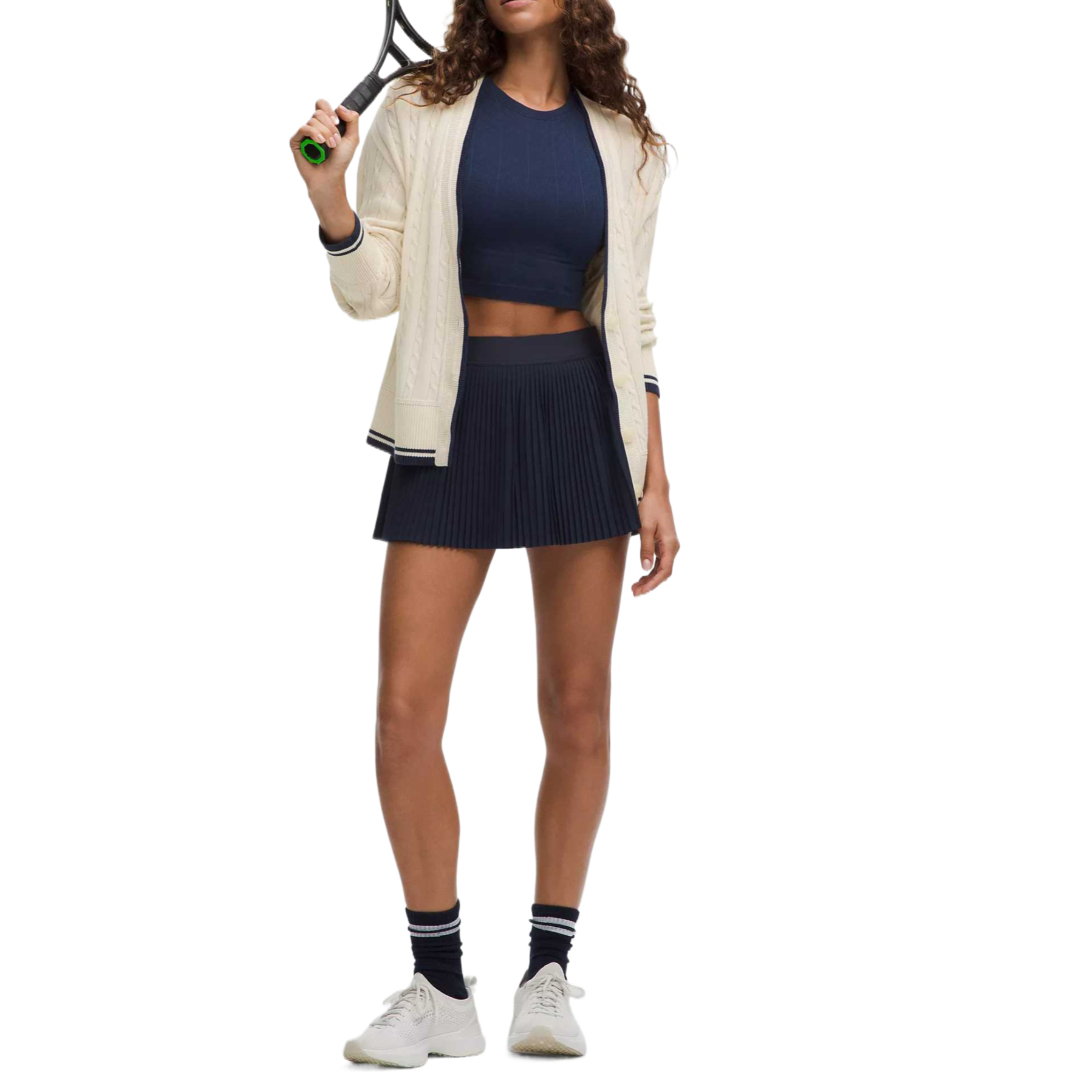 Shop (W) Lululemon Baju Lengan Panjang Knit Selesa dan Bernafas Potongan Longgar LW3JBYS