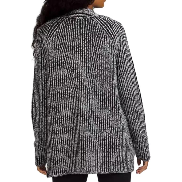 Shop (W) Lululemon 棉羊绒条纹针织长袖开衫毛衣 LW3GKFS