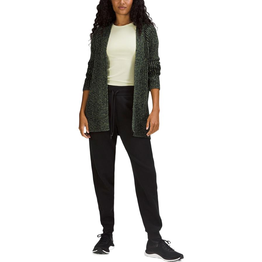 Sizing (W) Lululemon 棉羊绒条纹针织长袖开衫毛衣 LW3GKFS