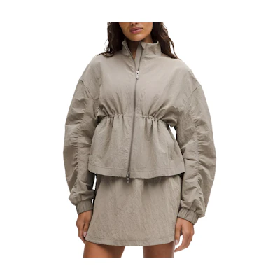 (Women) Lululemon Crinkle Textured Waterproof Relaxed Fit Jacket. LW3KCES