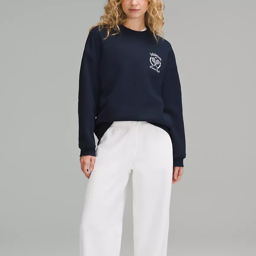 Shop (W) Lululemon Heavyweight Krew Leher Bulat Kasual Sweatshirt. LW3HRYS