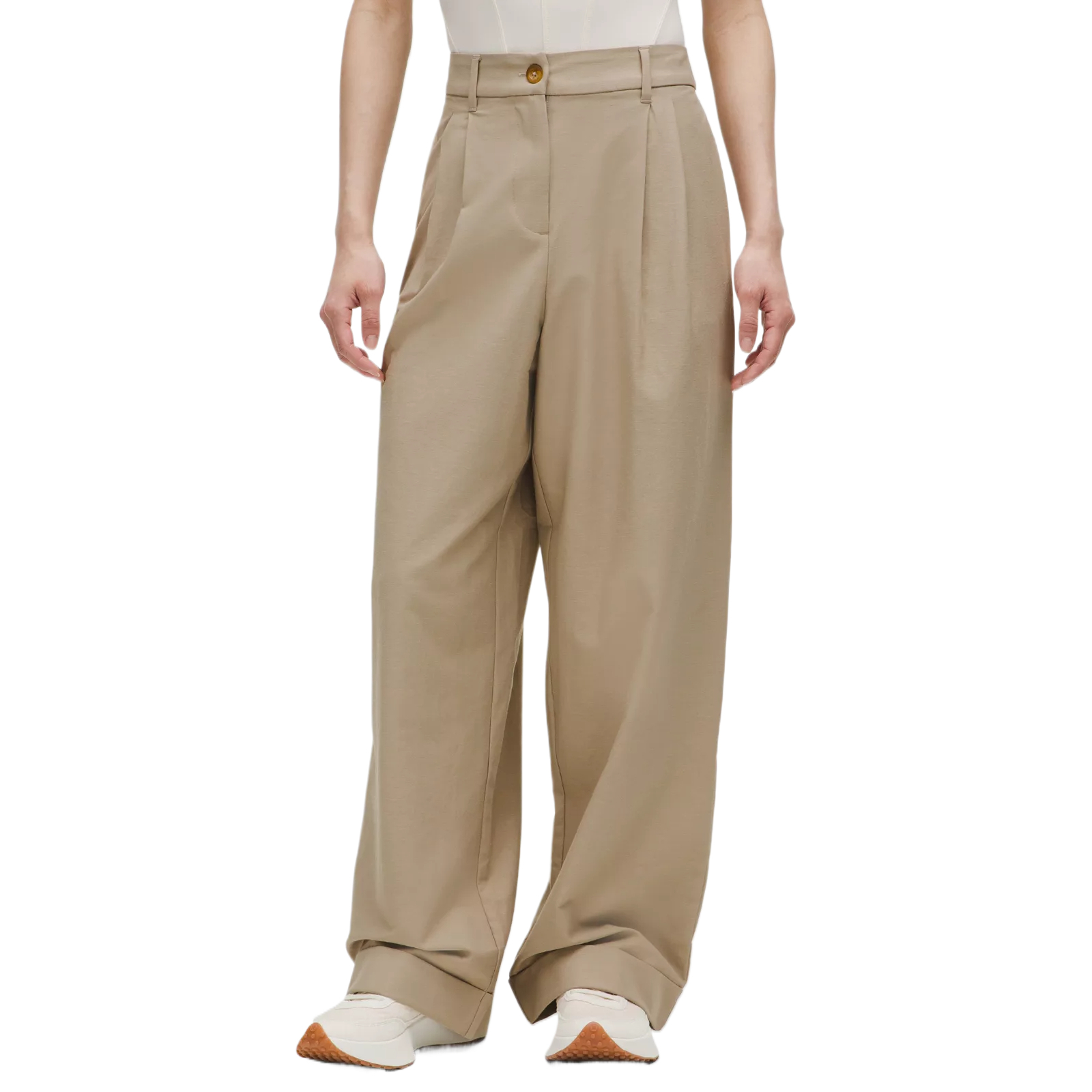 (Women) Lululemon  High-Waist Linen Straight-Leg Casual Pants - Simple & Stylish LW5HZ8A