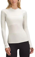 Cheap (W) Lululemon 長袖圓領緊身純色基礎層T恤 LW3HX1S