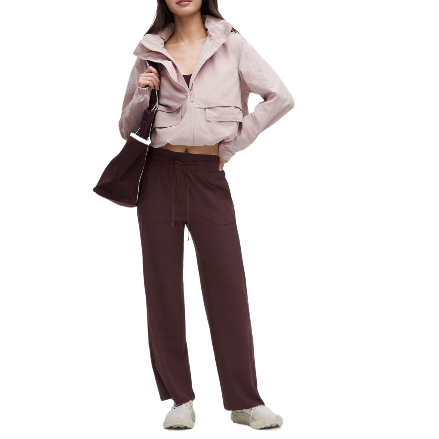 Details for (W) 룰루레몬 미드라이즈 캐주얼 풀온 팬츠 28" - 기본, 편안함, 스타일리시. LW5IB9A