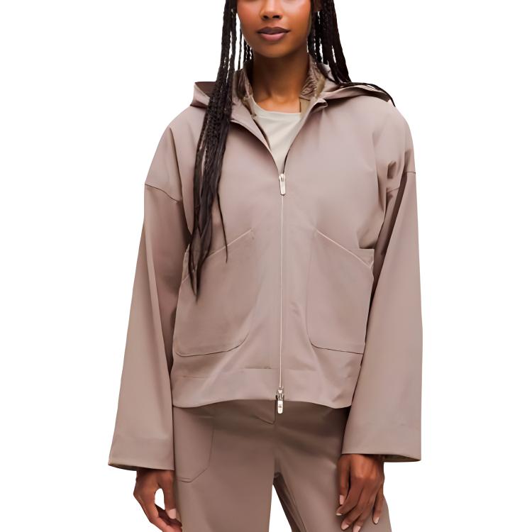 (Women) Lululemon  Pleated FW24 2-in-1 Fleece-Lined Hooded Zip Jacket. LW3INXS