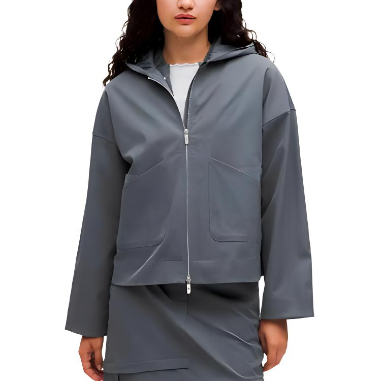 Details for (W) Lululemon 折褶款FW24双面绒内衬连帽拉链夹克. LW3INXS