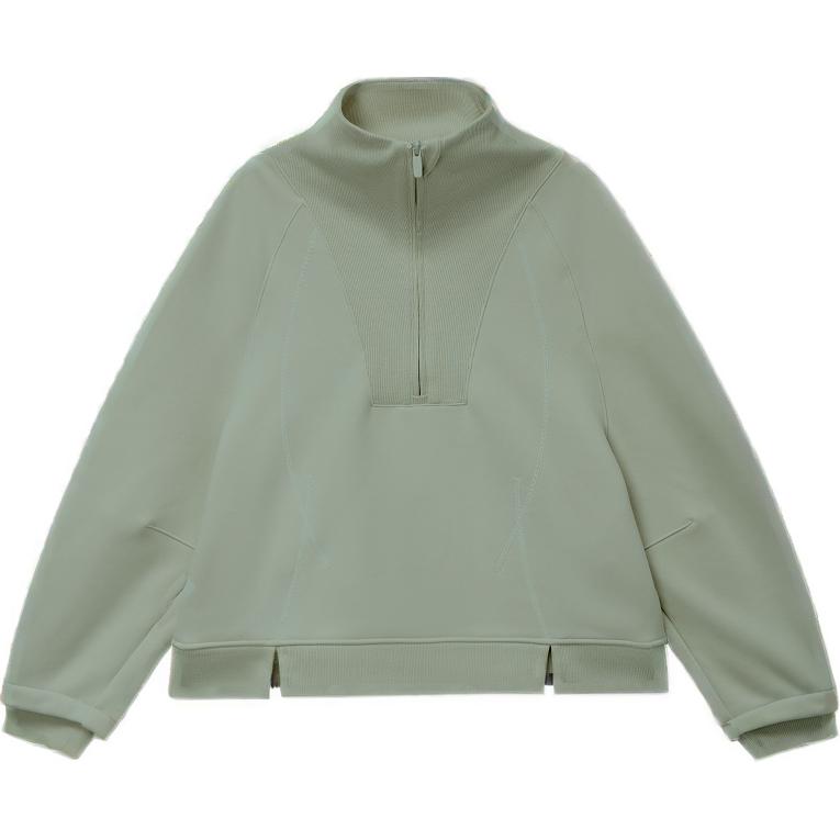 Shop (W) Lululemon 柔軟羊毛半拉鍊套頭衫玫瑰紅色運動長袖衫。 LW3HOJS