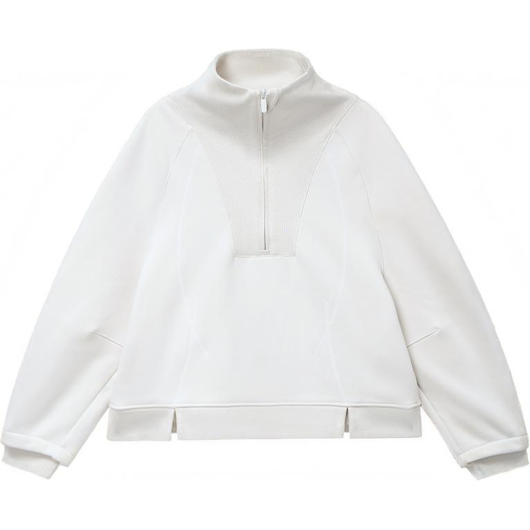 Cheap (W) Lululemon 柔軟羊毛半拉鍊套頭衫玫瑰紅色運動長袖衫。 LW3HOJS