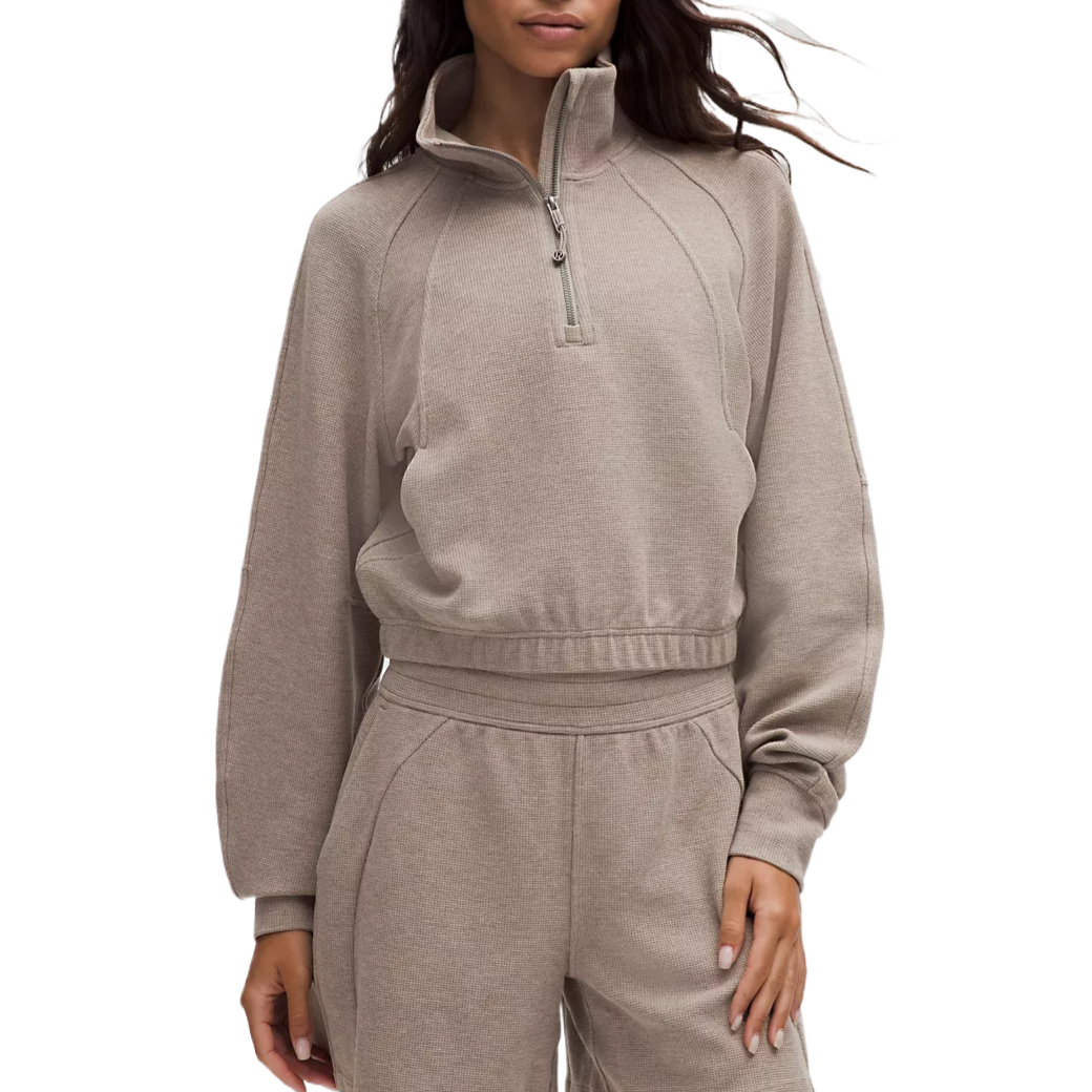 (Women) Lululemon  Scuba Lightweight Relaxed Fit Cropped Pullover Sweatshirt. LW3JCTS