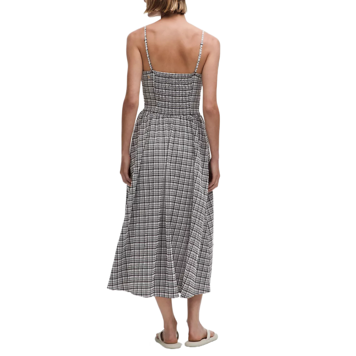 Lookbook (W) ルルレモン シアサッカー Nulu™ 吸湿速乾 チェック柄 キャミソールドレス LW1FCDS