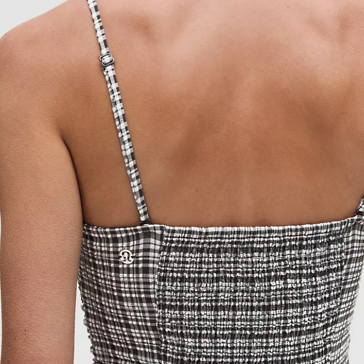 Shop (W) ルルレモン シアサッカー Nulu™ 吸湿速乾 チェック柄 キャミソールドレス LW1FCDS