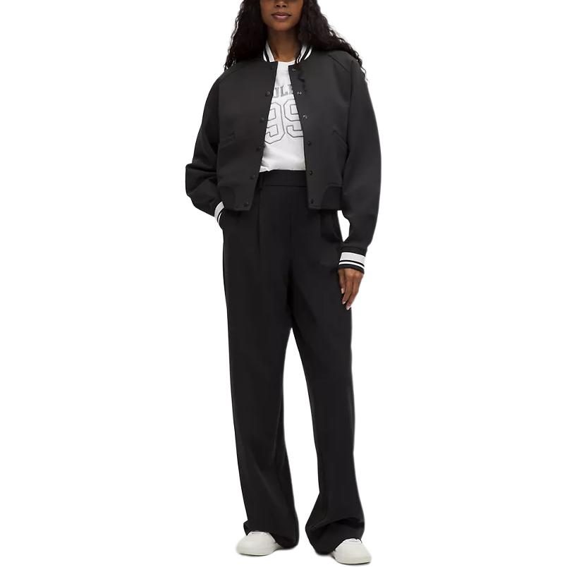 Shop (W) Lululemon Jaket Varsity Lengan Panjang Fit Longgar Kalis Angin. LW3JG2S