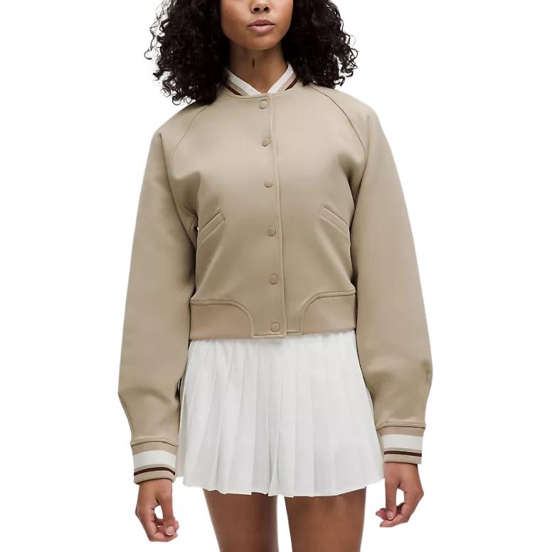 Purchase (W) Lululemon Jaket Varsity Lengan Panjang Fit Longgar Kalis Angin. LW3JG2S