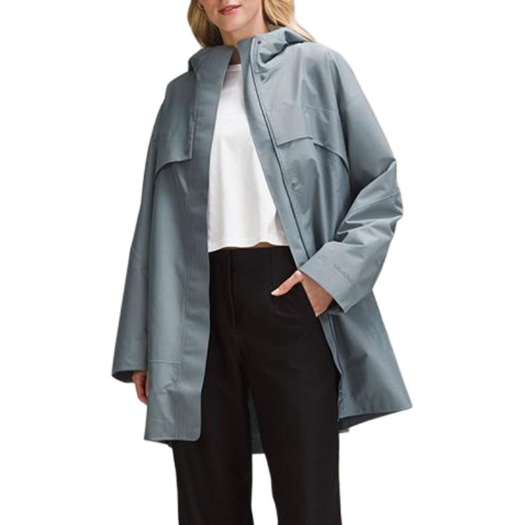 Shop (Women) Lululemon  Solid Color Mid-Length Loose Hooded Windbreaker LW4CE6S