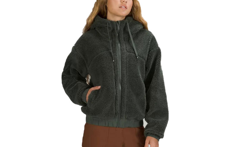 Order (W) Lululemon 立體紋可雙面穿帶帽外套休閒短版外套 LW3FZ5S