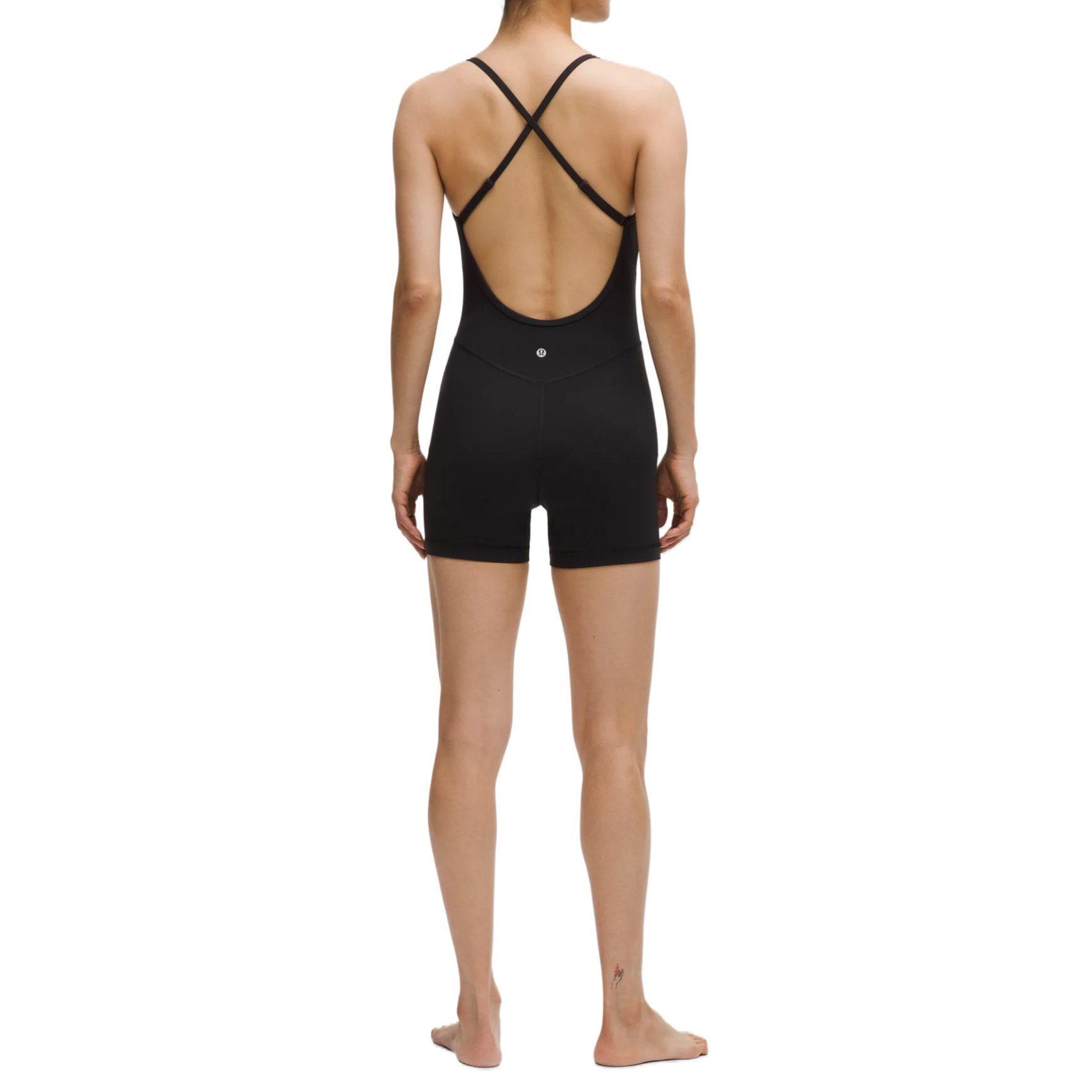 Lookbook (W) Lululemon Align™ Cross-Back 4" Nulu™ Bodysuit Yoga Wanita - Hitam LW1FROS