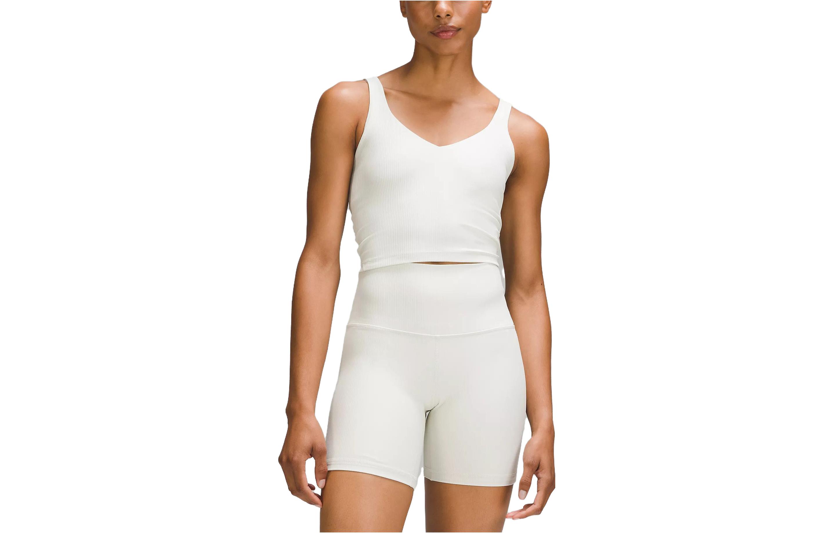 (Women) Lululemon Align™ Ribbed V-Neck Sleeveless Crop Tank Top Solid Color LW1EQVS