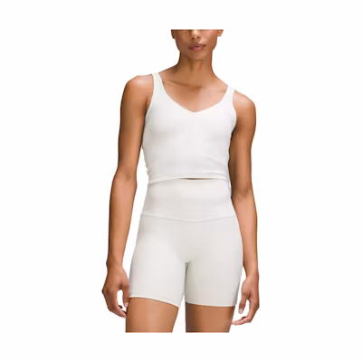 (Women) Lululemon Align™ Ribbed V-Neck Sleeveless Crop Tank Top Solid Color LW1EQVS