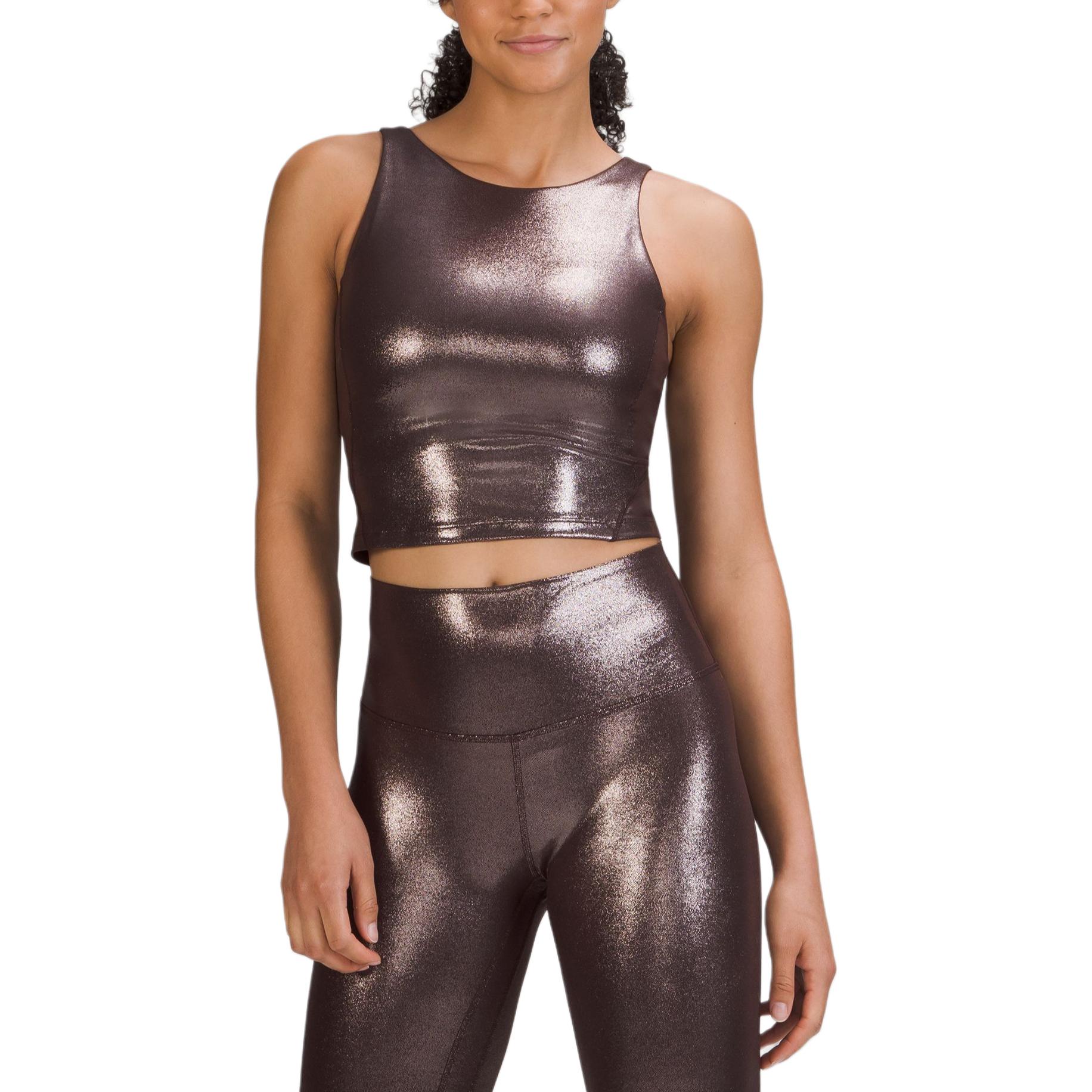 (Women) Lululemon Align™ Slim Fit Sleeveless Sports Tank Top Women - Radiant Foil Red Brown LW1DEDS