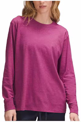 (Women) Lululemon All Yours Cotton Long-Sleeve Shirt Magenta Purple - Loose Fit LW3GOAS Buy (Women) Lululemon All Yours Cotton Long-Sleeve Shirt Magenta Purple - Loose Fit LW3GOAS