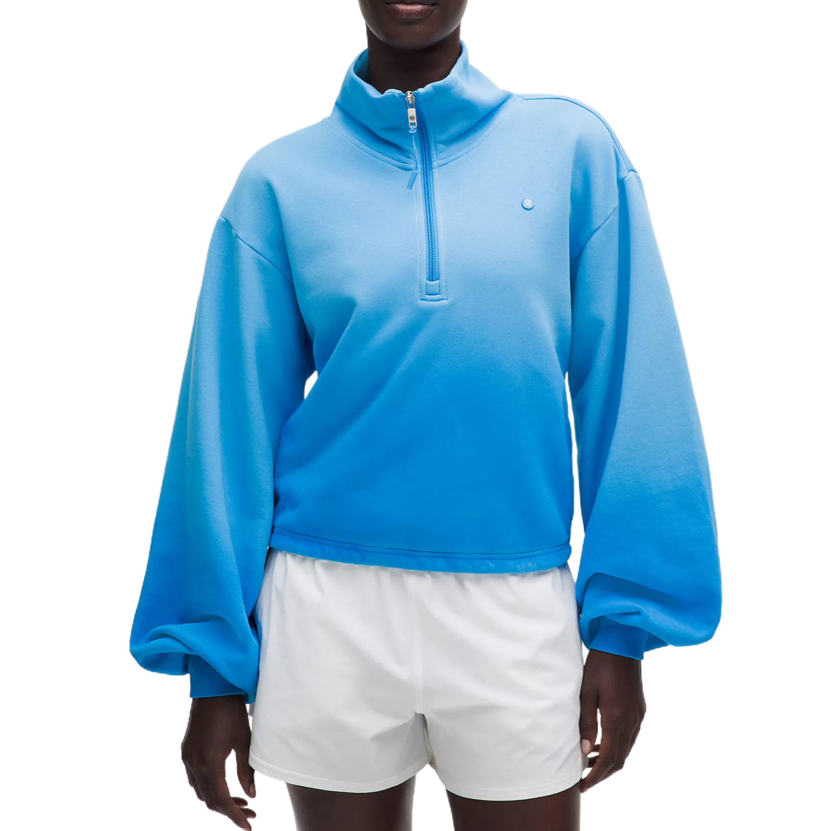 (Women) Lululemon Breathable Short Tennis Top - Solid Color, High Collar. LW3JY6S