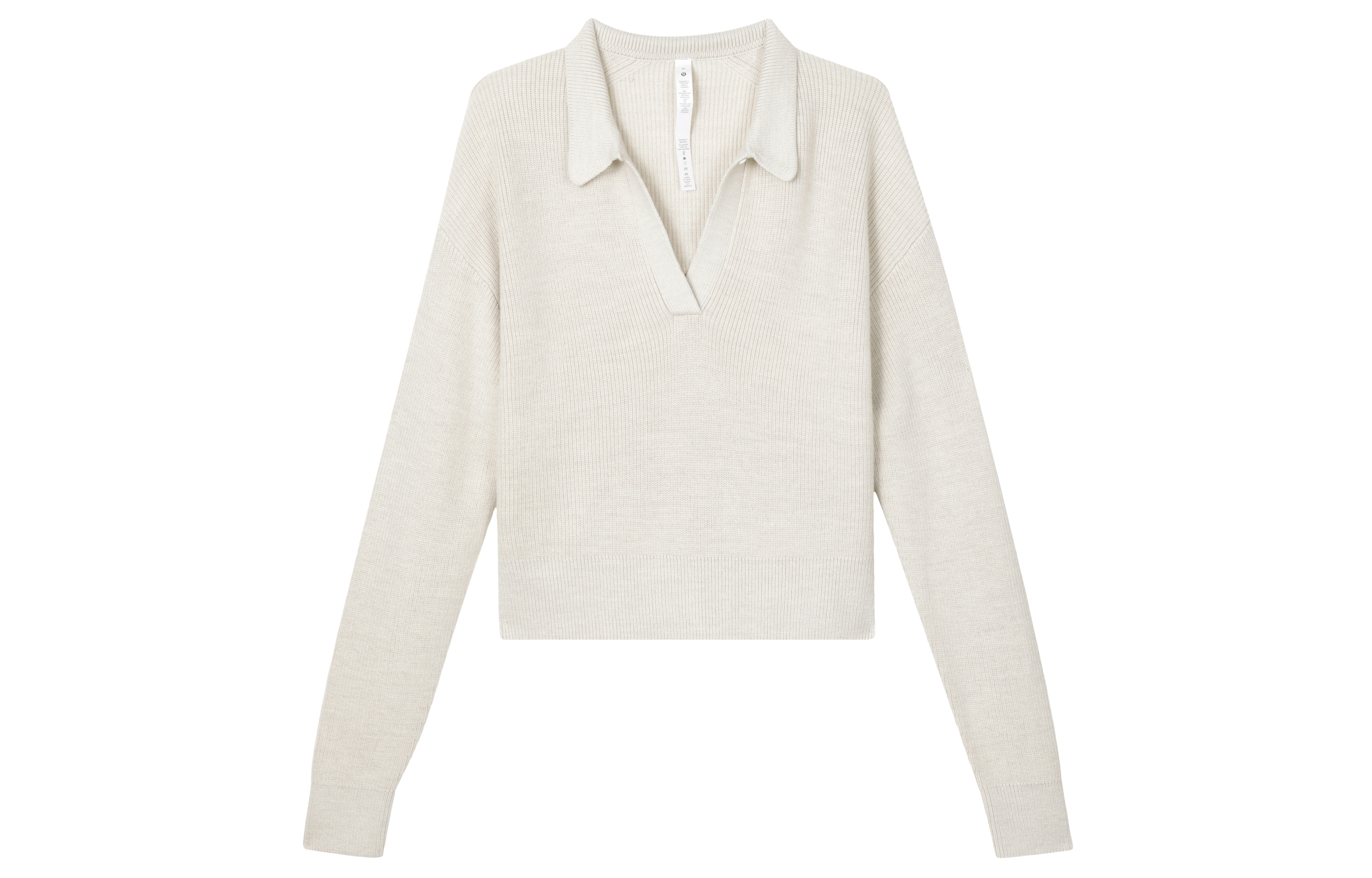 (Women) Lululemon Collared Merino Wool V-Neck Sweater Long Sleeve LW3HJNS