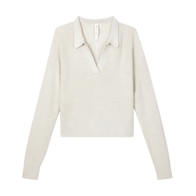 (Women) Lululemon Collared Merino Wool V-Neck Sweater Long Sleeve LW3HJNS