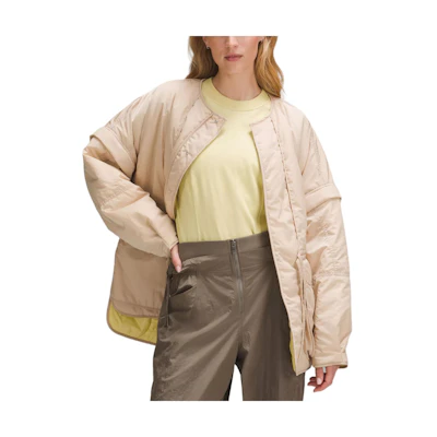 (Women) Lululemon Convertible Series Detachable Sleeve Jacket Light Khaki LW4CA4S