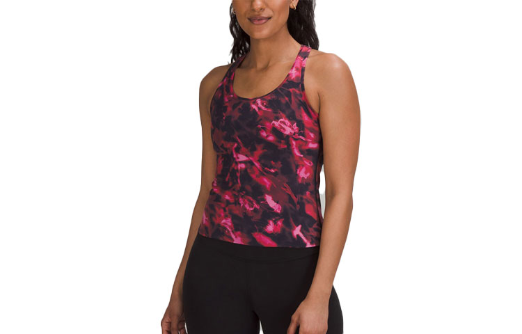 (Women) Lululemon Cool RB Nulu™ Y-Back Crop Tank Top Pink Floral Mix. LW1DAKS