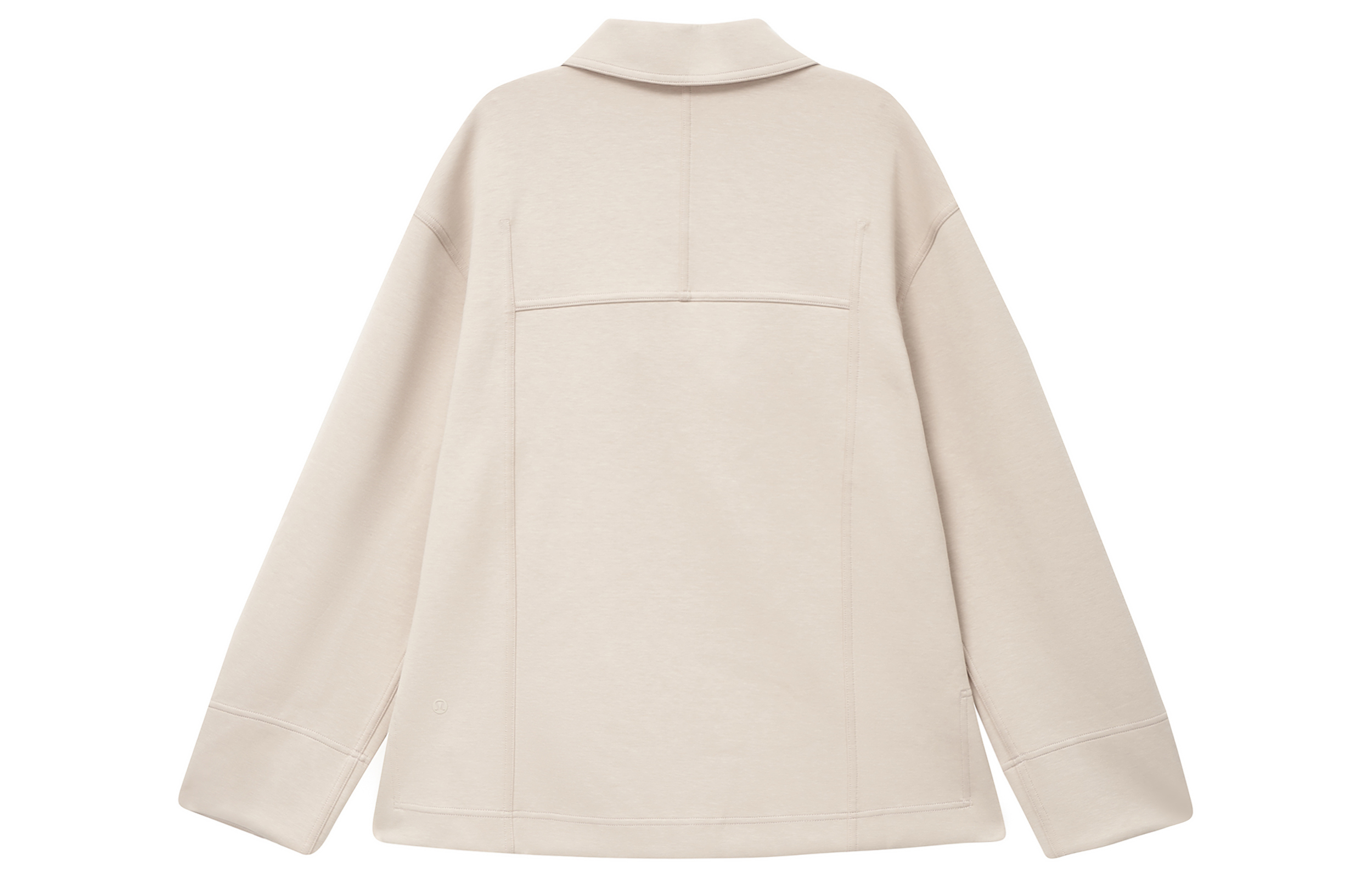 (Women) Lululemon Cotton-Blend Knitted Zip Jacket with Collar in Solid Color LW3HKMS