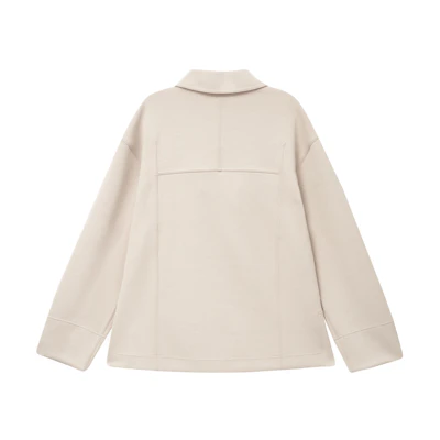 (Women) Lululemon Cotton-Blend Knitted Zip Jacket with Collar in Solid Color LW3HKMS