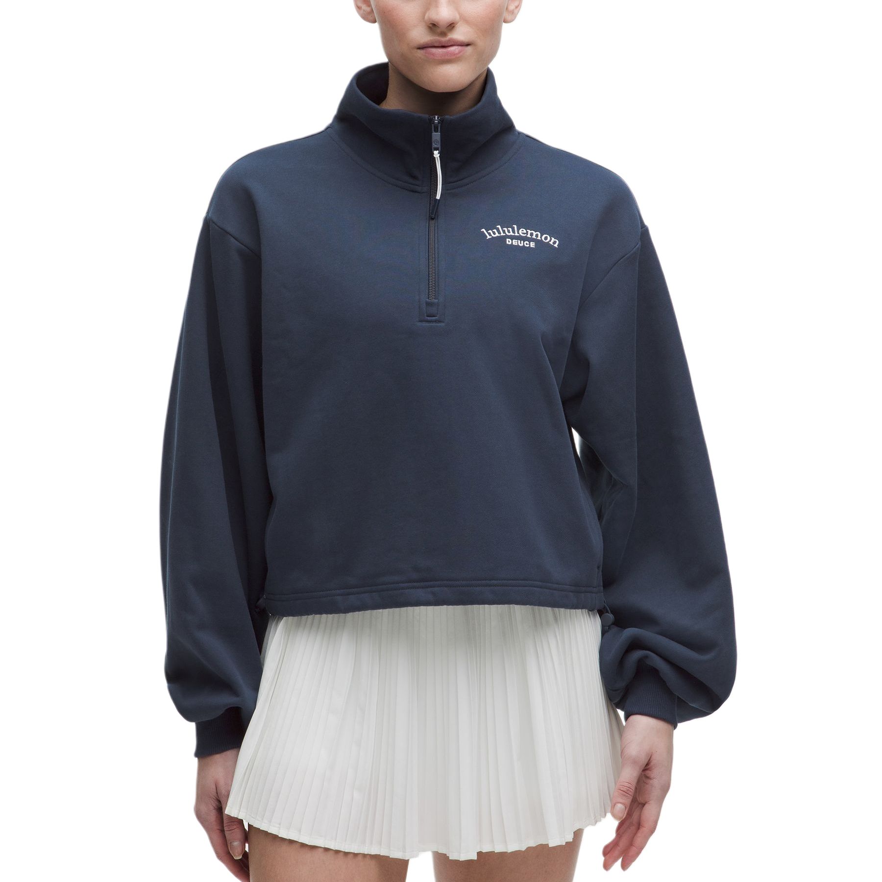 (Women) Lululemon Cotton Terry Half-Zip Loose Fit Tennis Top - Soft & Comfy LW3JY9S