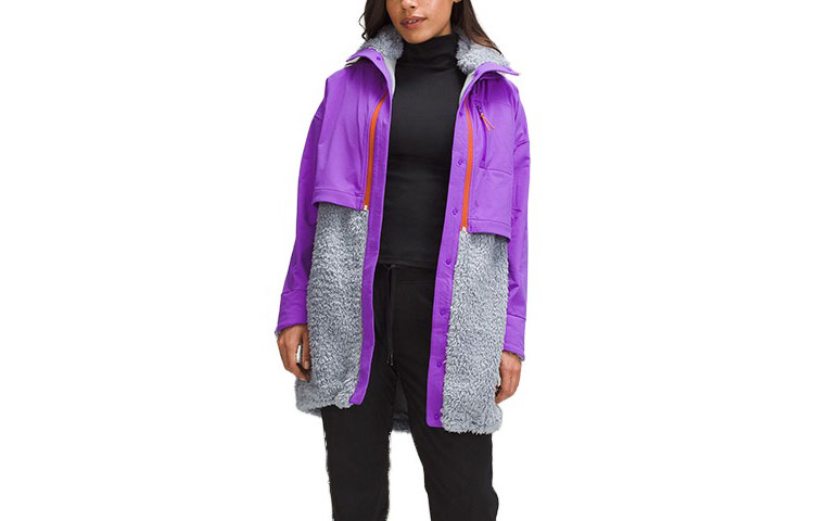 Sizing (W) Lululemon 保暖旅行羊羔绒内衬三合一连帽夹克 LW3HLUS