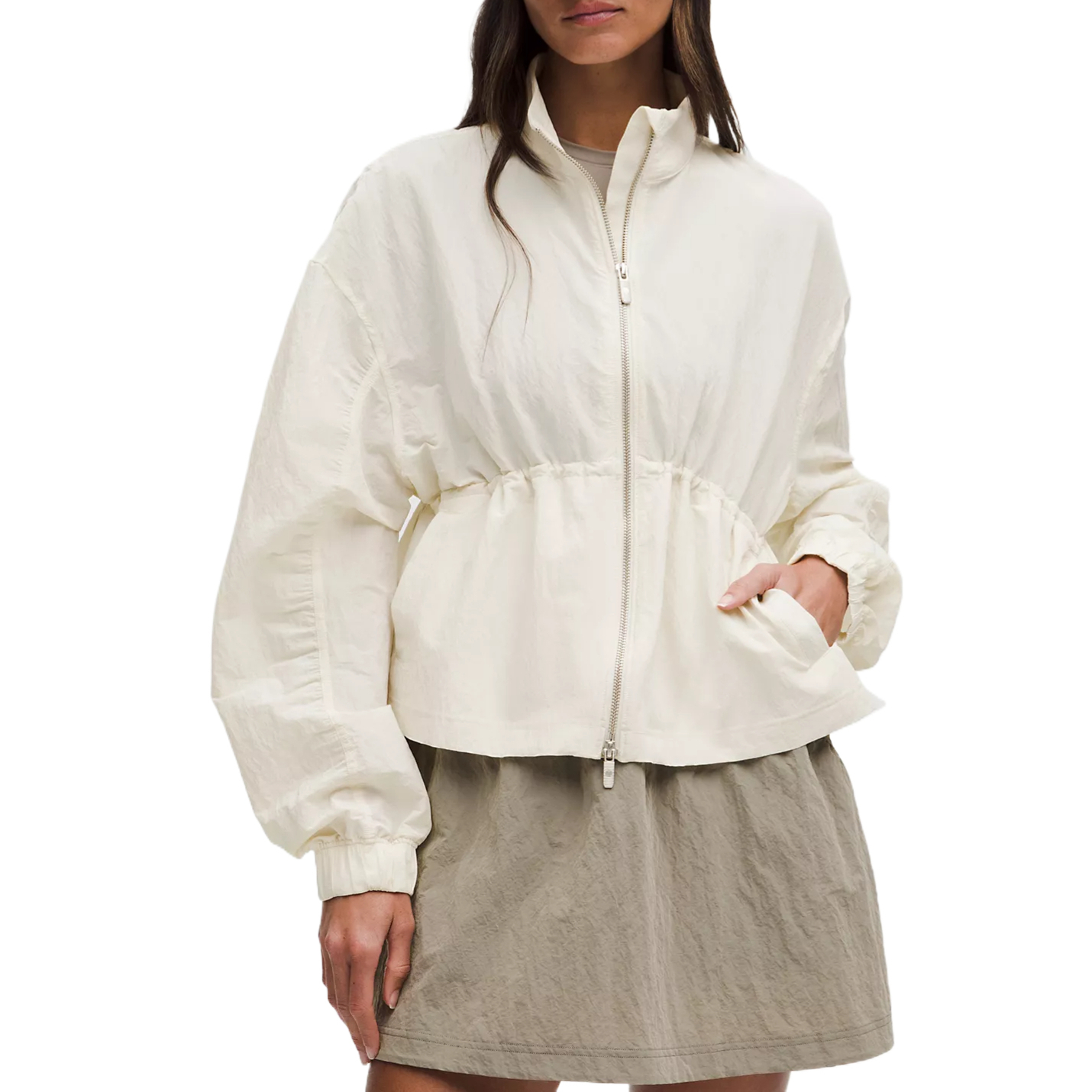 Purchase (Women) Lululemon Crinkle Textured Loose Fit Waterproof Jacket LW3JDKS