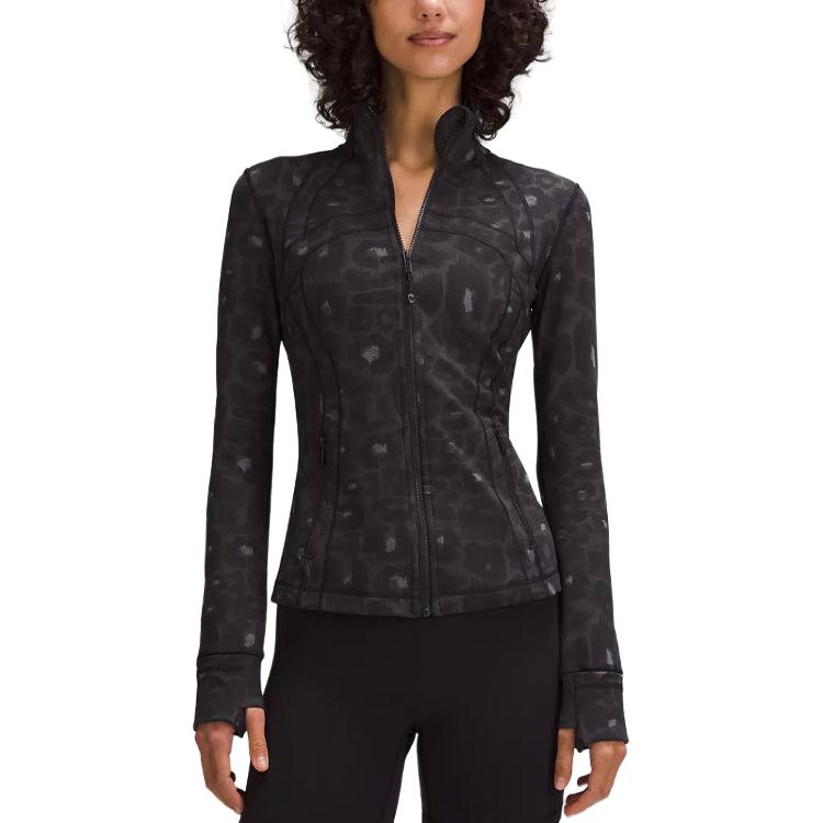 Order (W) Lululemon 黑豹纹印花标志舒适休闲夹克 LW4CFWS