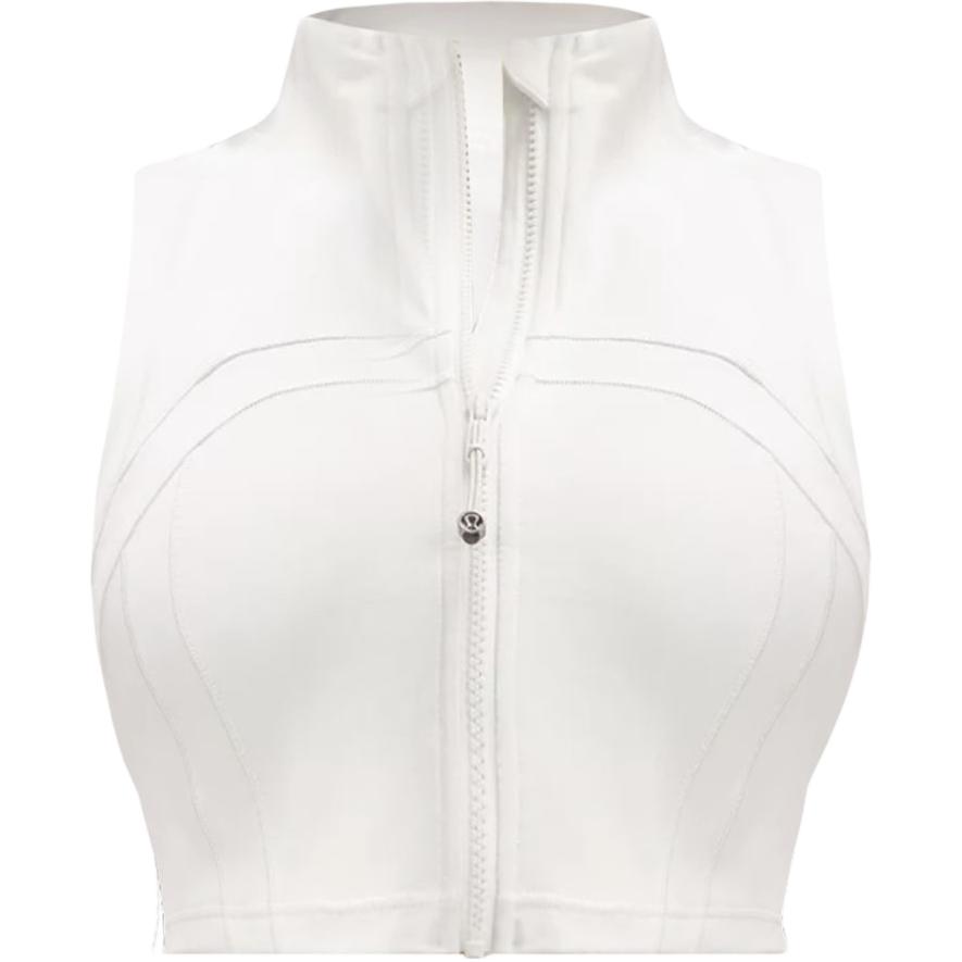 (Women) Lululemon Define Luon™ Fabric Slim Fit Zip Tank Top Bone White - Activewear LW1EN6S