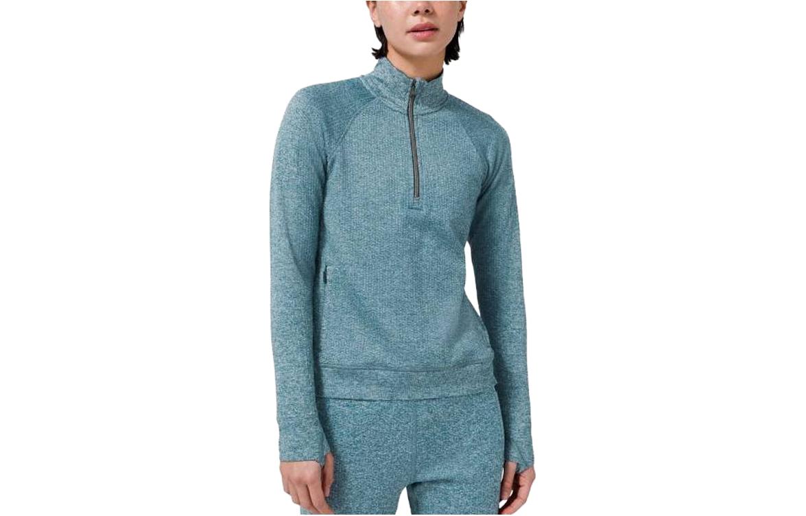 Shop (W) Lululemon修身保暖纯色长袖运动卫衣 LW3DF6S