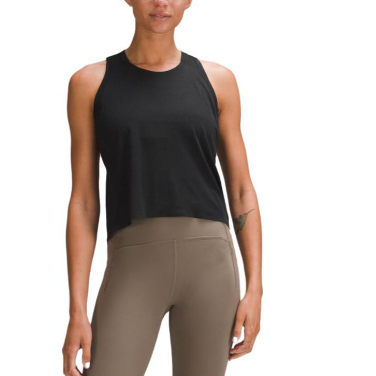 (Women) Lululemon Fast and Free Black Loose Fit Sleeveless Workout Tank Top LW1ED1S
