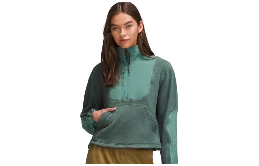 Order (W) ルルレモン フリース リップストップ ハーフジップ 長袖 プルオーバースウェット LW3GZDS