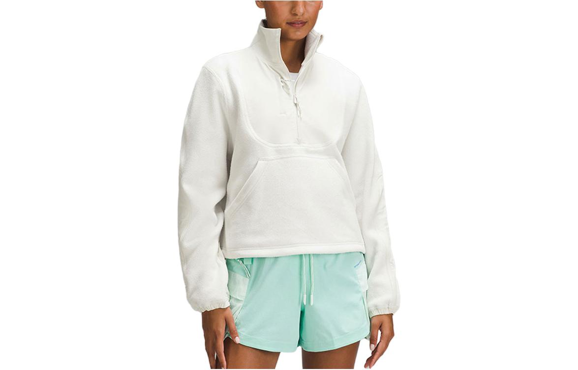 Shop (W) ルルレモン フリース リップストップ ハーフジップ 長袖 プルオーバースウェット LW3GZDS