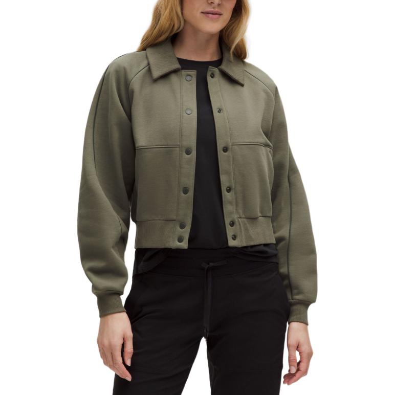 Sizing (W) Chaqueta Lululemon Fleece Varsity Casual Color Sólido - Cómoda y con estilo LW3IVHS