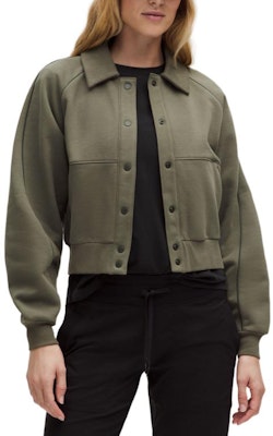 (Women) Lululemon Fleece Varsity Casual Solid Color Jacket - Comfortable & Stylish LW3IVHS Sizing (Women) Lululemon Fleece Varsity Casual Solid Color Jacket - Comfortable & Stylish LW3IVHS