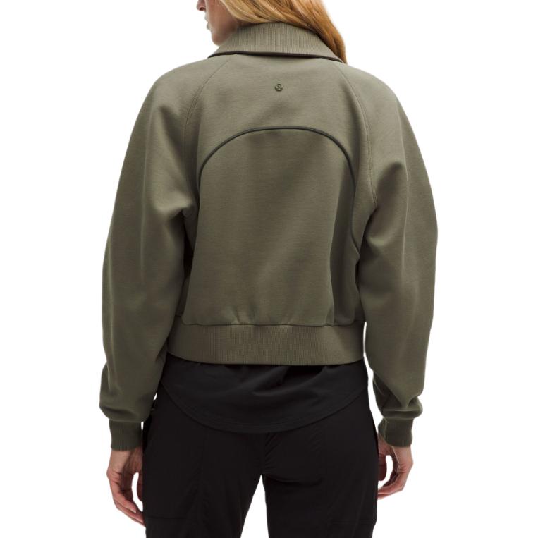 Cheap (W) Chaqueta Lululemon Fleece Varsity Casual Color Sólido - Cómoda y con estilo LW3IVHS