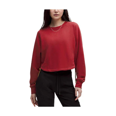 (Women) Lululemon French Terry Crewneck Relaxed Long-Sleeve Cropped Sweatshirt LW3IM5S