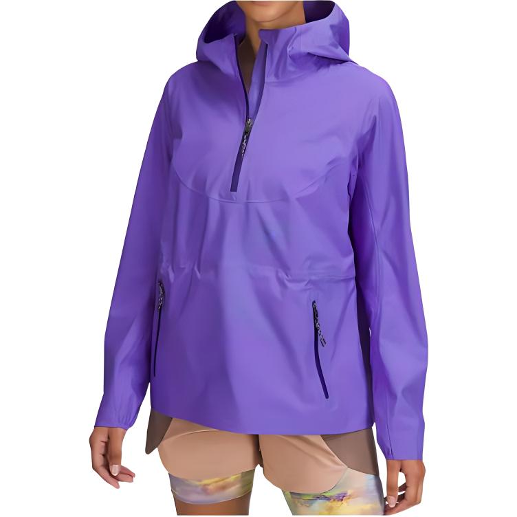 (Women) Lululemon FW22 Glyde Waterproof Solid Half-Zip Hooded Jacket LW4BTZS